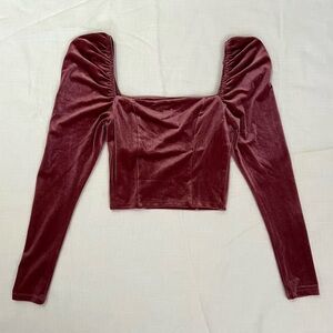 Elegant Velvet Burgundy Top